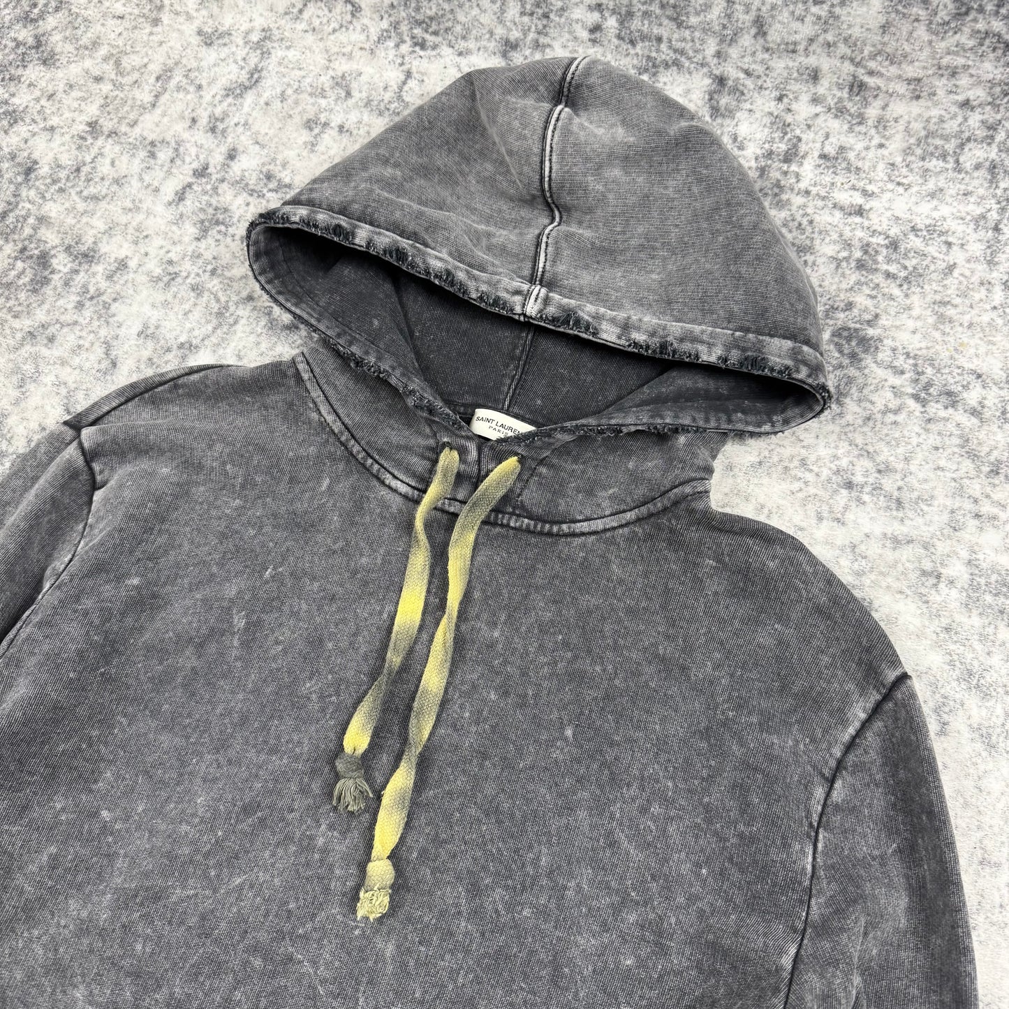 Saint Laurent Distressed Washed ‘Gray’ Hoodie