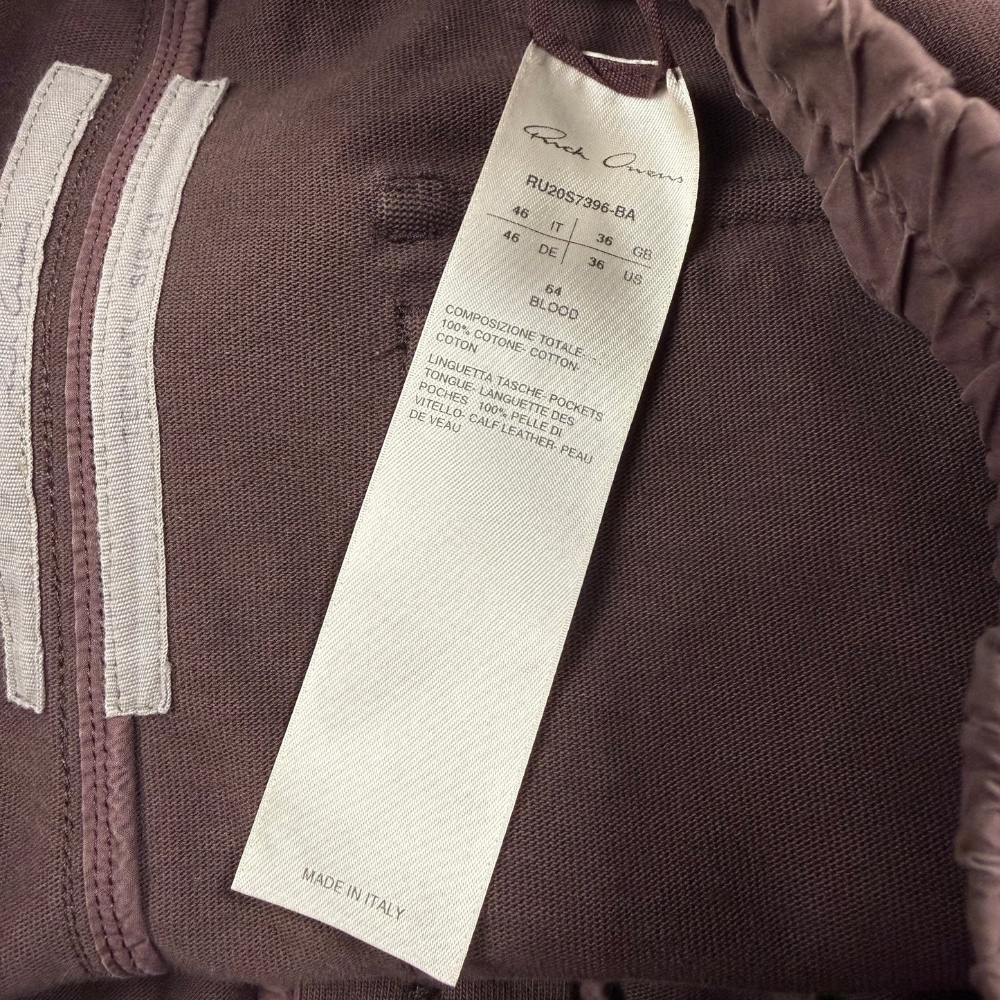 Rick Owens Bauhaus Blood Cargo Joggers