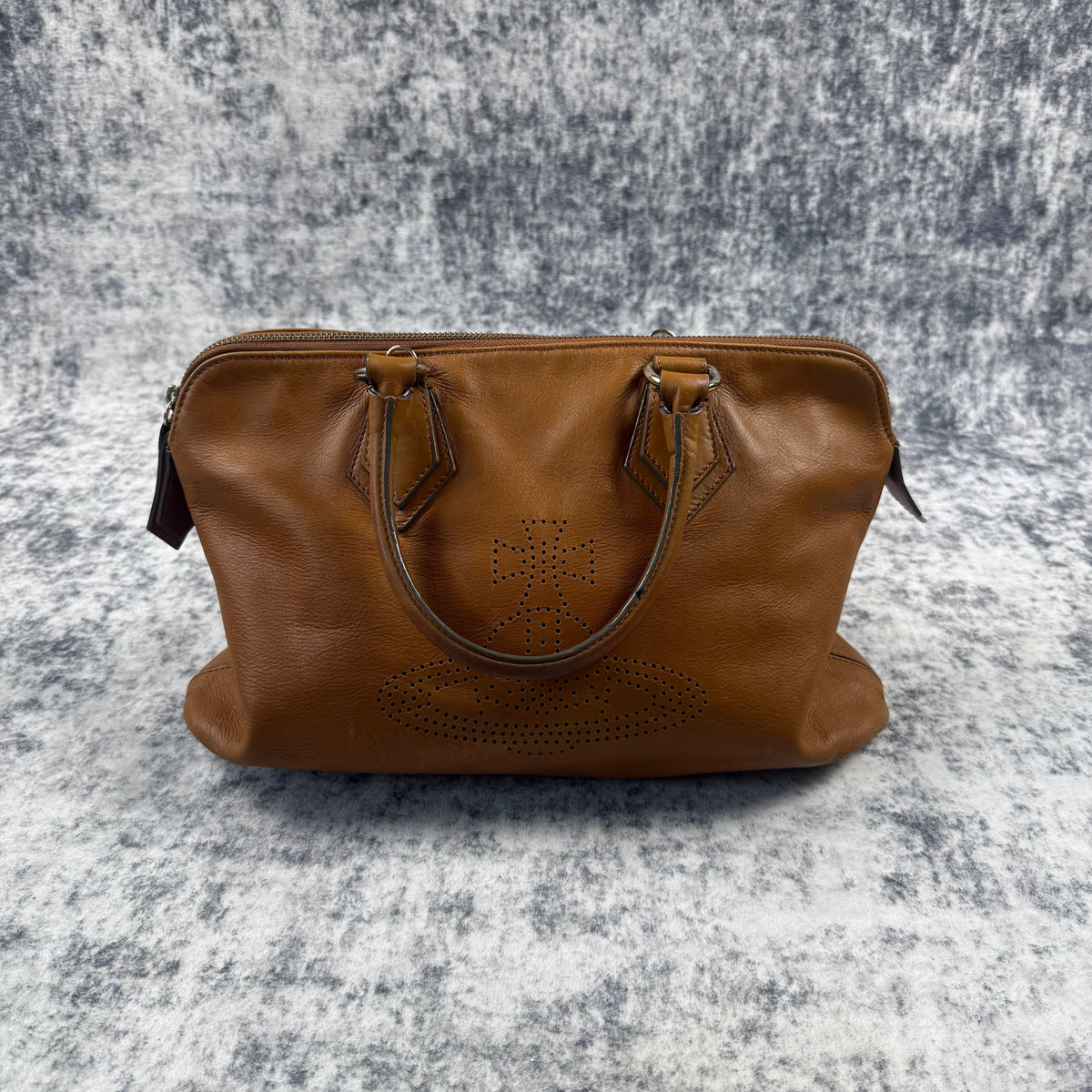 Vivienne Westwood Vintage Perforated Orb Leather Handbag