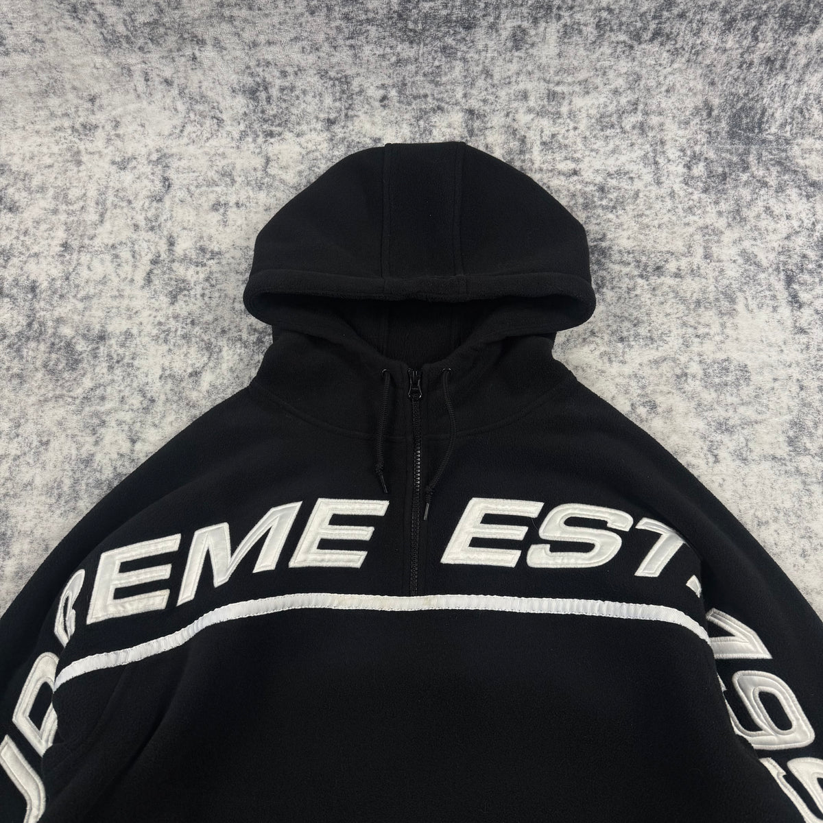 Supreme FW19 Polartec Half Zip ʼBlack’ Hooded Sweatshirt