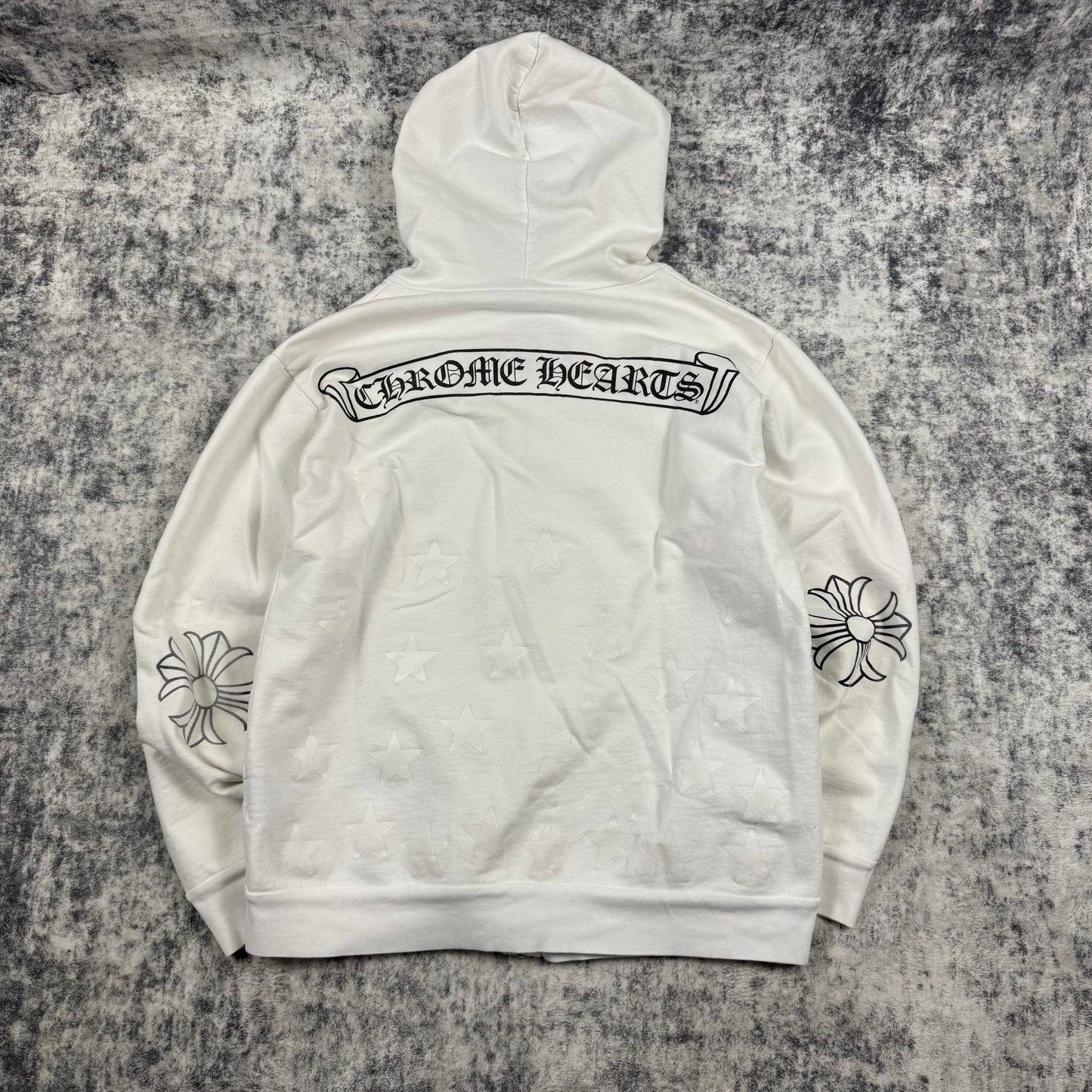Chrome Hearts Vintage Horseshoe ‘White’ Zip Hoodie