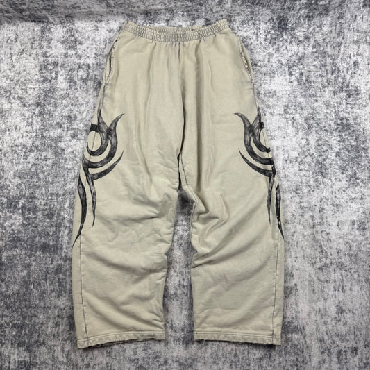 Balenciaga Distressed Baggy Tribal ‘Beige’ Sweatpants