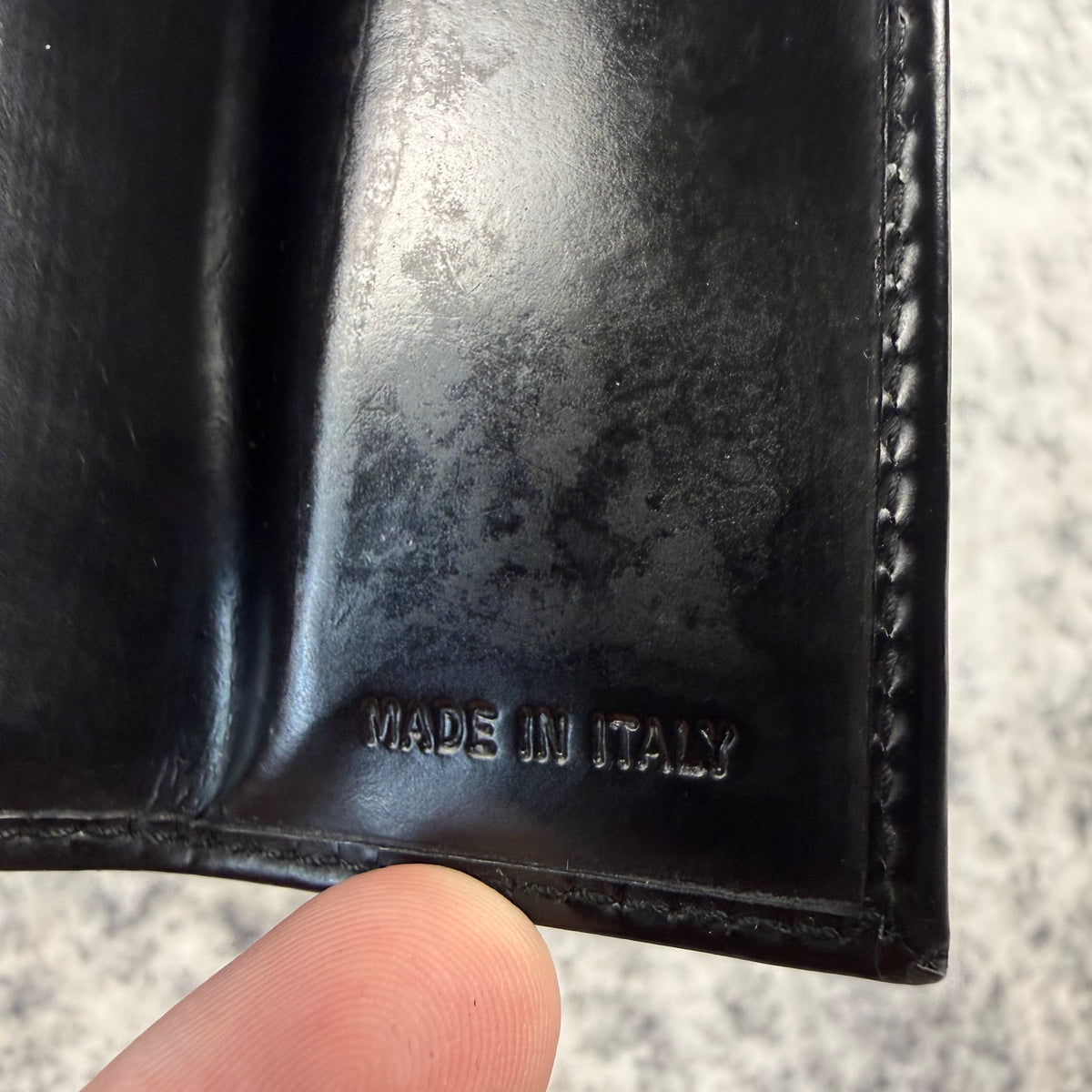 Vintage 1997 Prada Black Spazzolato Leather Wallet