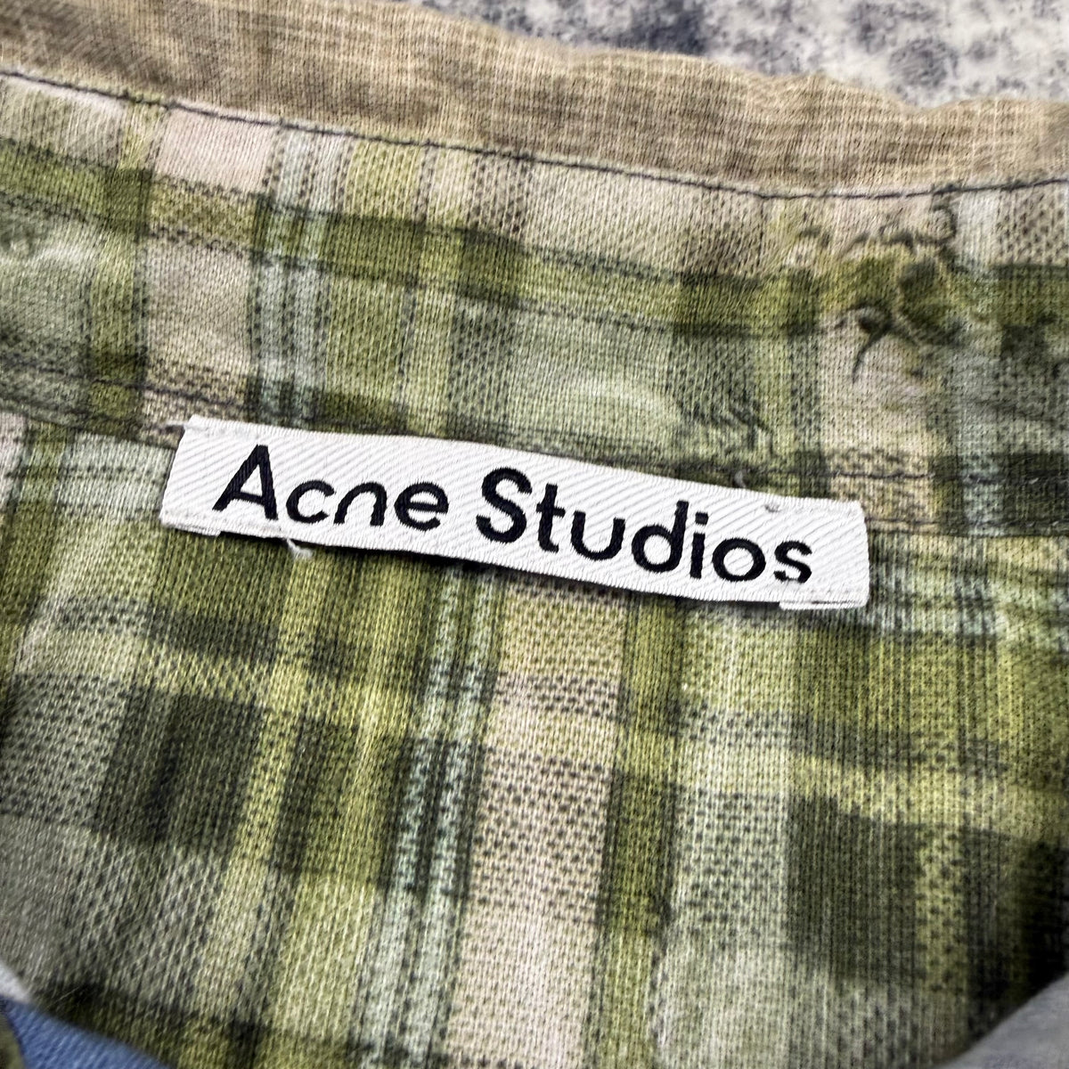 ACNE STUDIOS Cotton Patchwork Printed Button Up Shirt