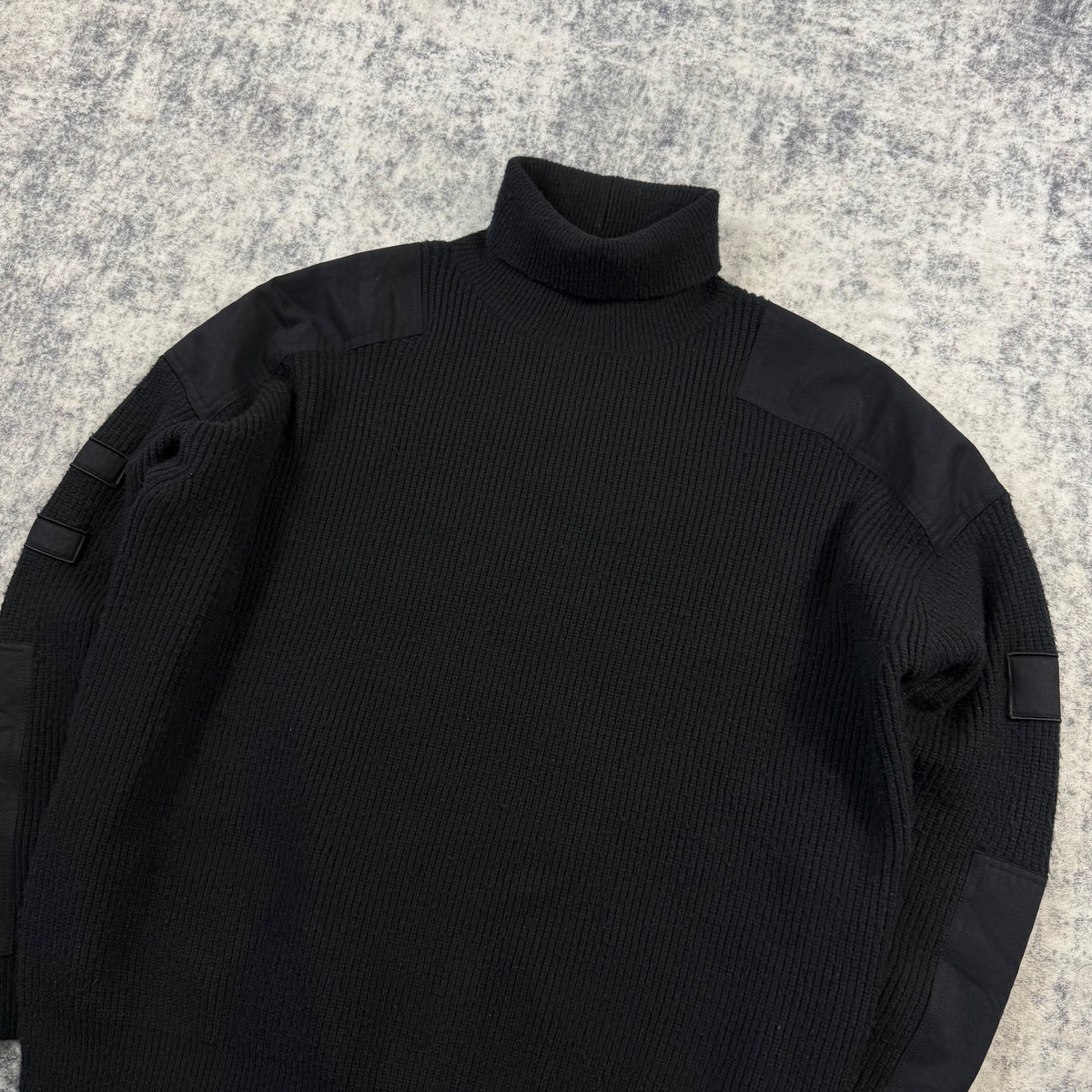 AMIRI Black Cashmere Military Patch Turtleneck Sweater