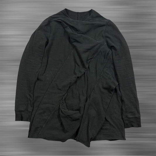 Rick Owens DRKSHDW Black Sweater Geometric Lines Layerd