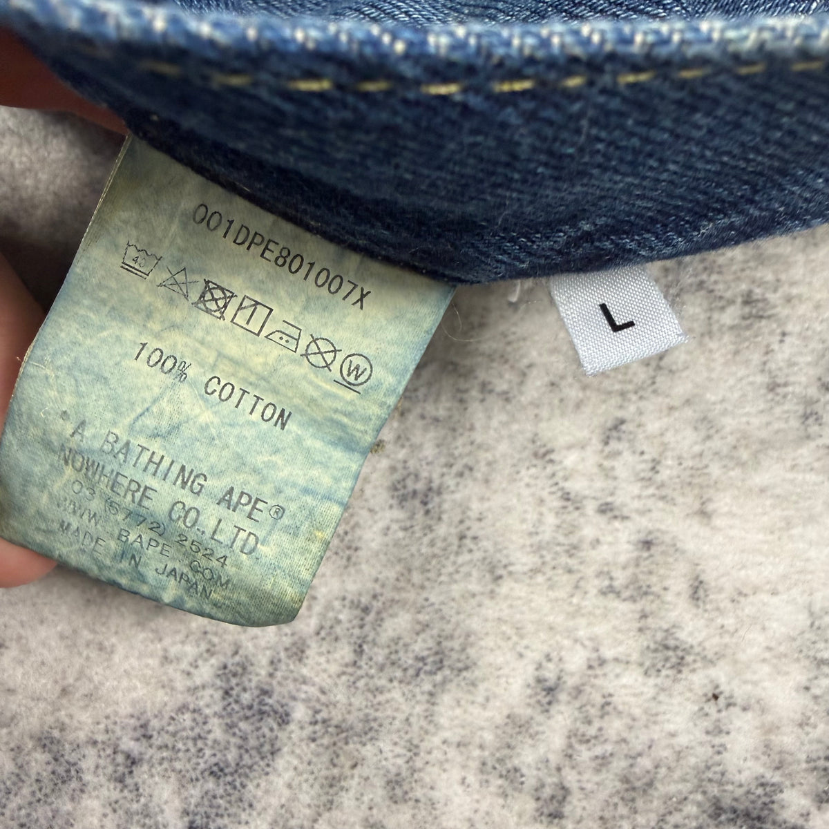 BAPE A Bathing Ape 2008 Type-05 Camo Patch Distressed Denim Jeans
