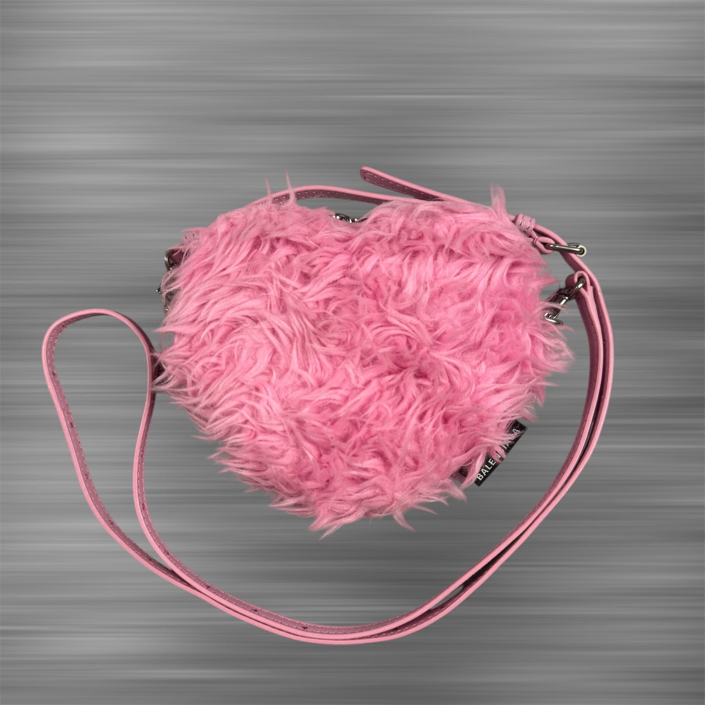 Balenciaga Faux Fur Heart Mini ‘Pink’ Crossbody Bag