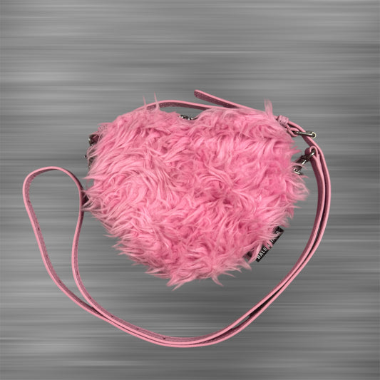 Balenciaga Faux Fur Heart Mini ‘Pink’ Crossbody Bag