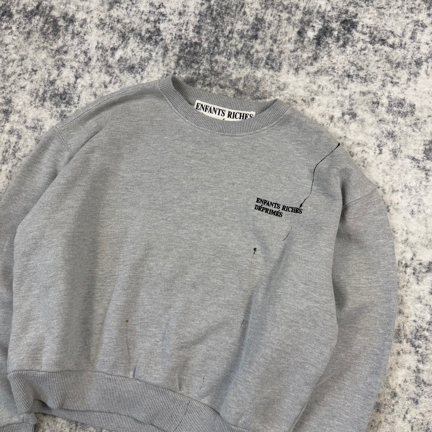 Enfants Riches Déprimés Paint Splatter Logo ʼGrey’ Crewneck
