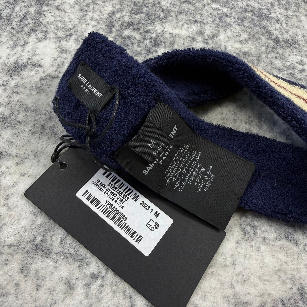 Saint Laurent Gold Logo Headband