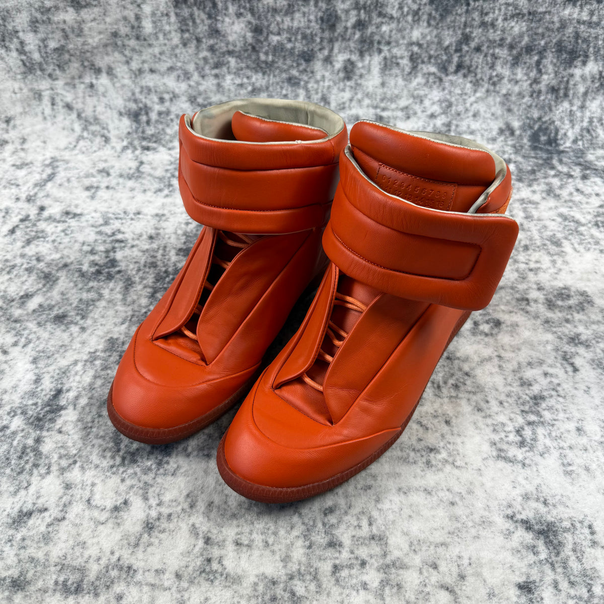 Maison Margiela Leather Future High-Top Orange Sneakers