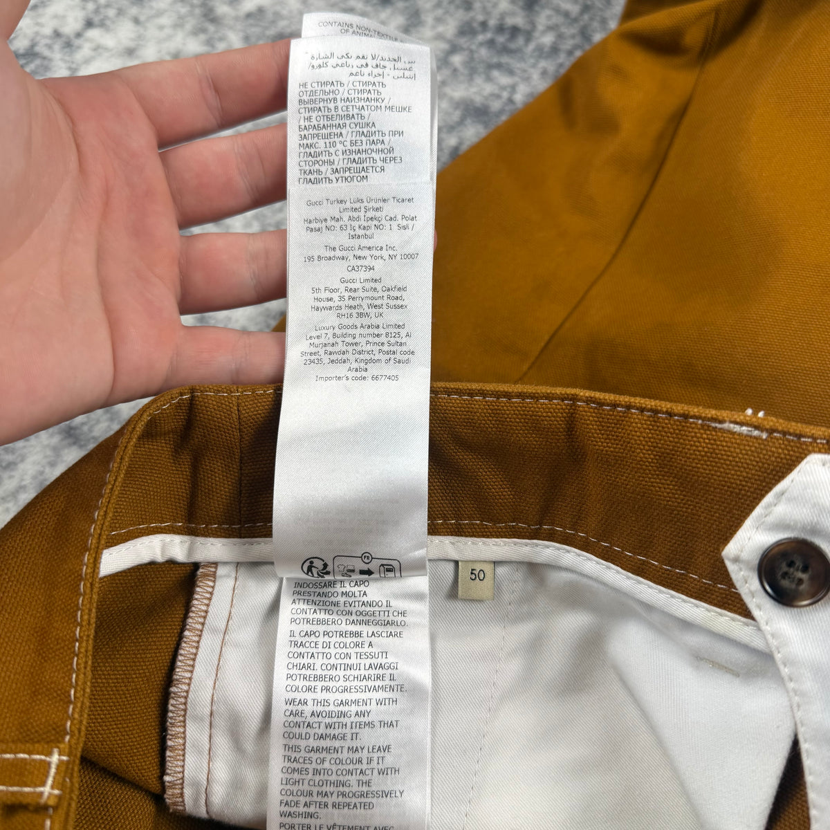 Gucci GG Monogram Cuff Canvas Workwear Trousers