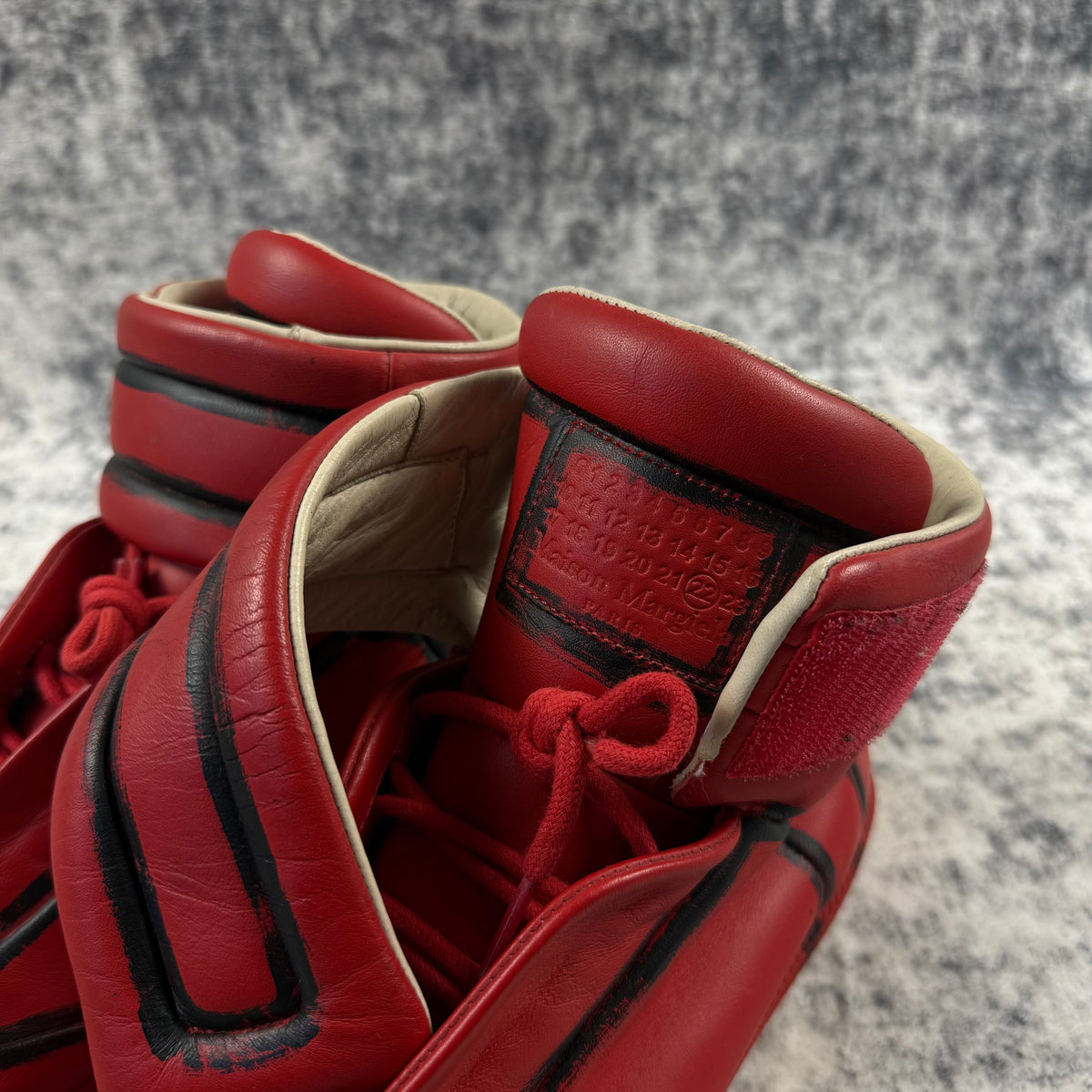 Maison Margiela Future High Red Black Outline Shoes