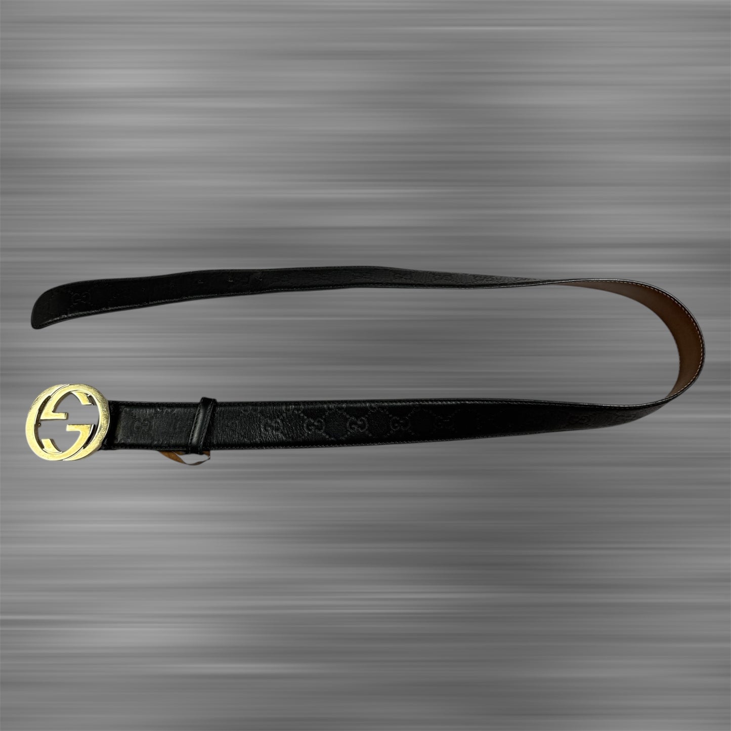 Gucci Monogram Leather ‘Black’ Belt