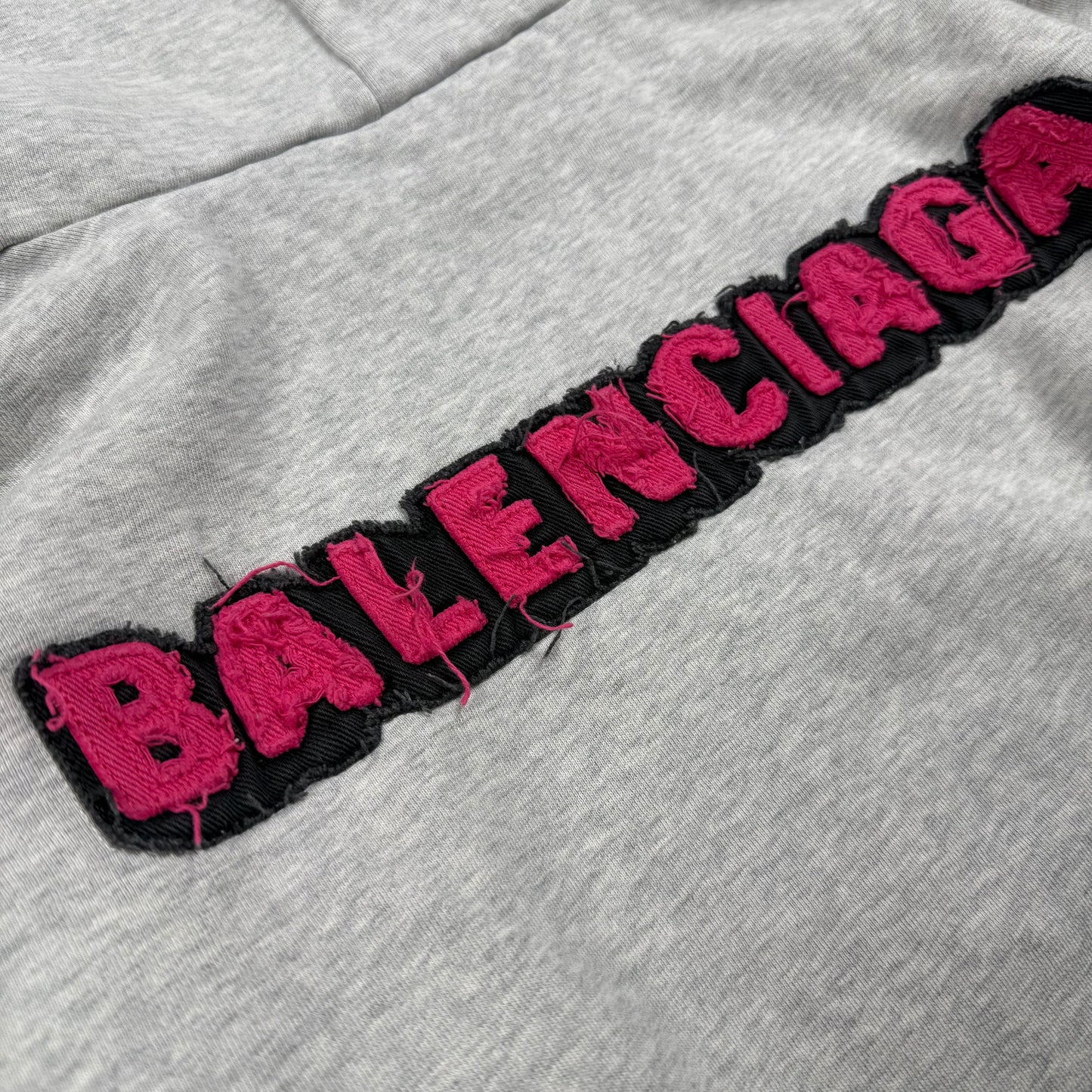Balenciaga Logo Patch Hoodie Grey/Pink (2017)