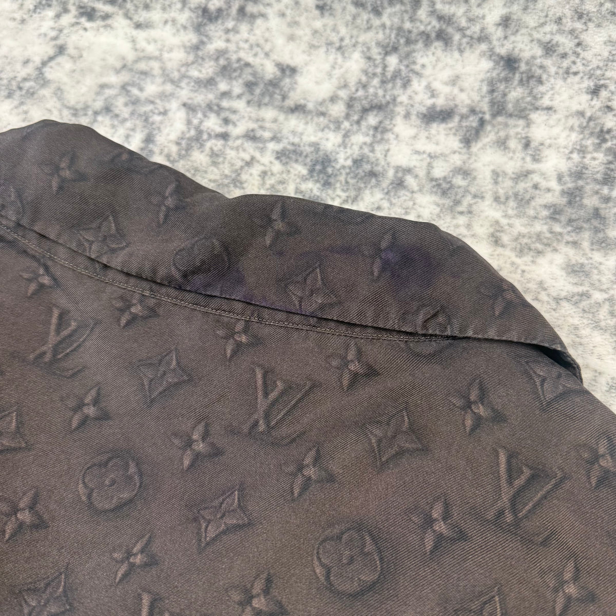 Louis Vuitton Printed Monogram Short-Sleeved Silk Shirt