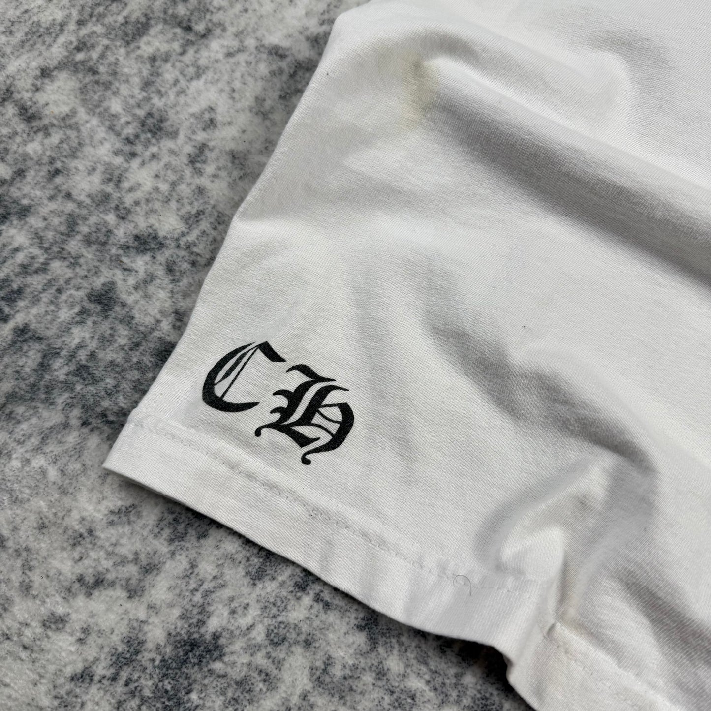 Chrome Hearts Vintage Floral Horseshoe Pocket ‘White’ T-Shirt