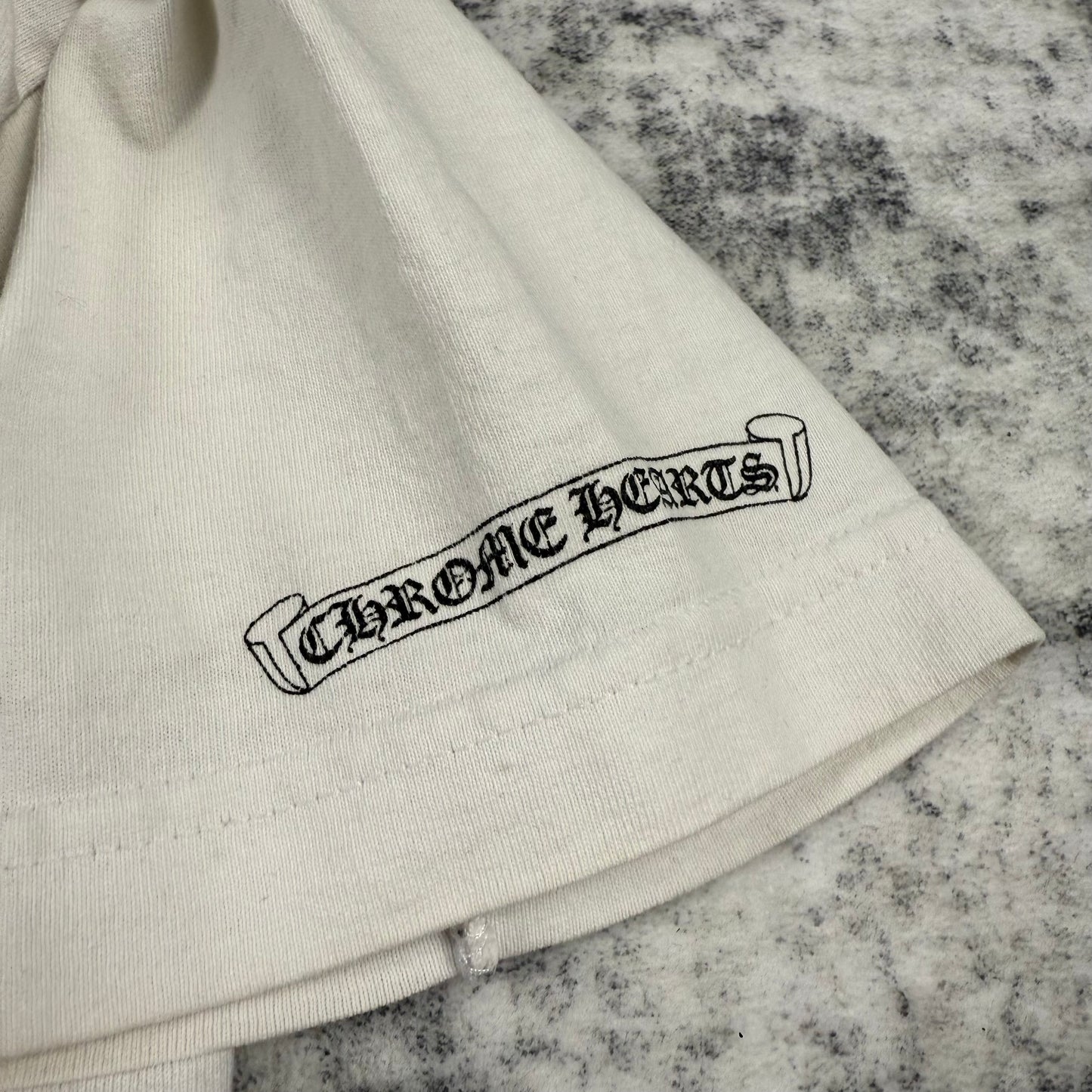 Chrome Hearts Vintage Floral Horseshoe Pocket ‘White’ T-Shirt