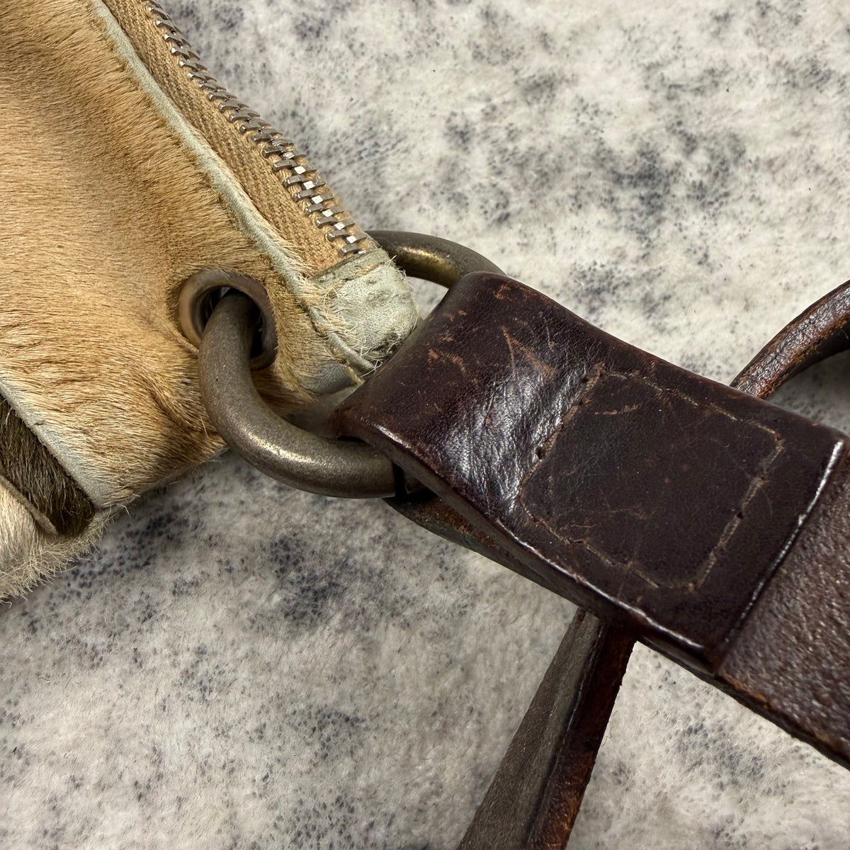 Dries Van Noten Pony Hair Patchwork Leather Crossbody Bag