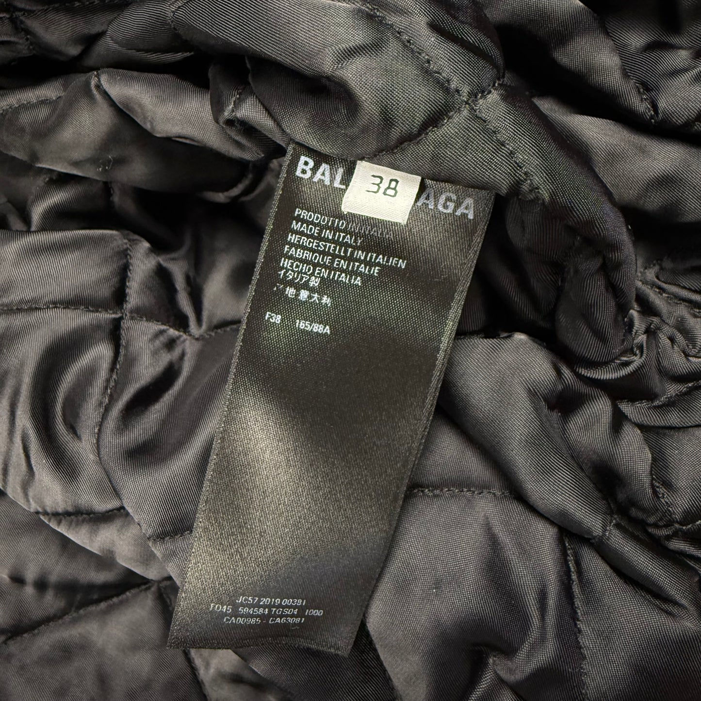 Balenciaga SS23 Leather Interlock Logo Biker Jacket