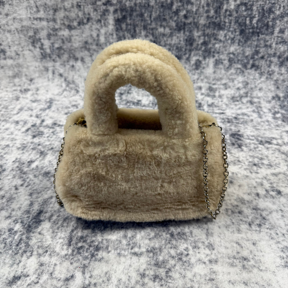 Miu Miu Cream Shearling Fur Handbag