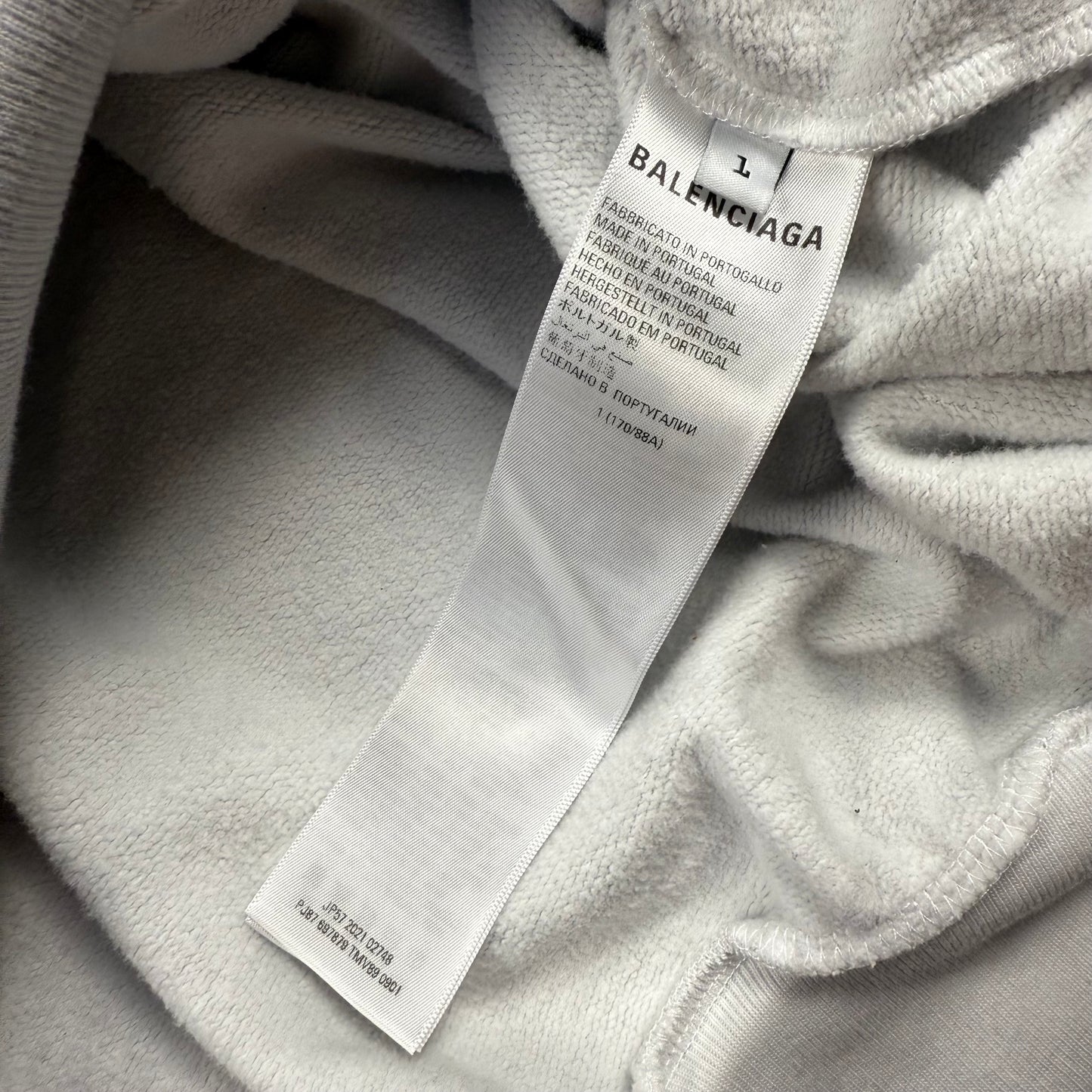 Balenciaga Metal Logo Distressed ‘White’ Hoodie