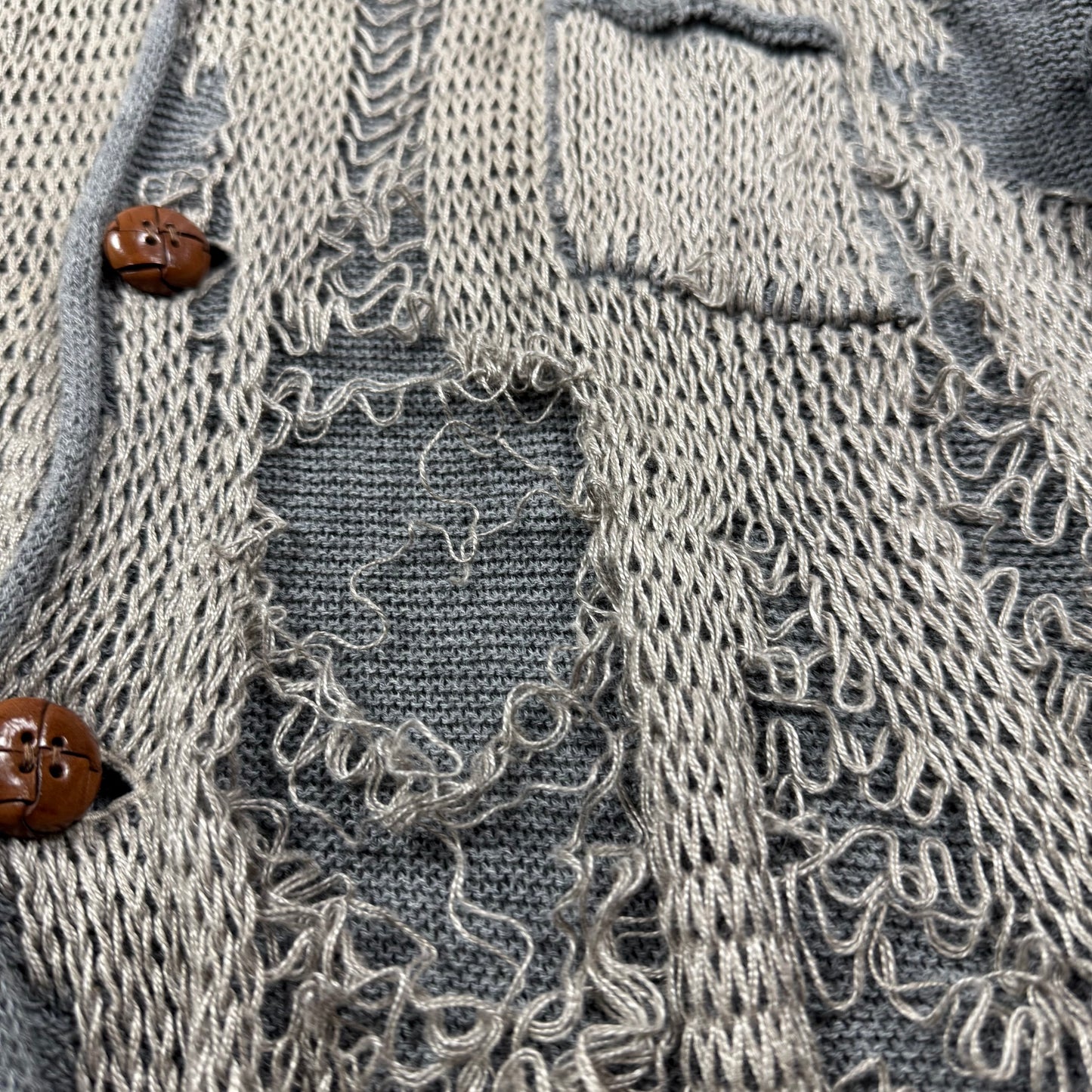 MIHARA YASUHIRO DISTRESSED CARDIGAN Gray