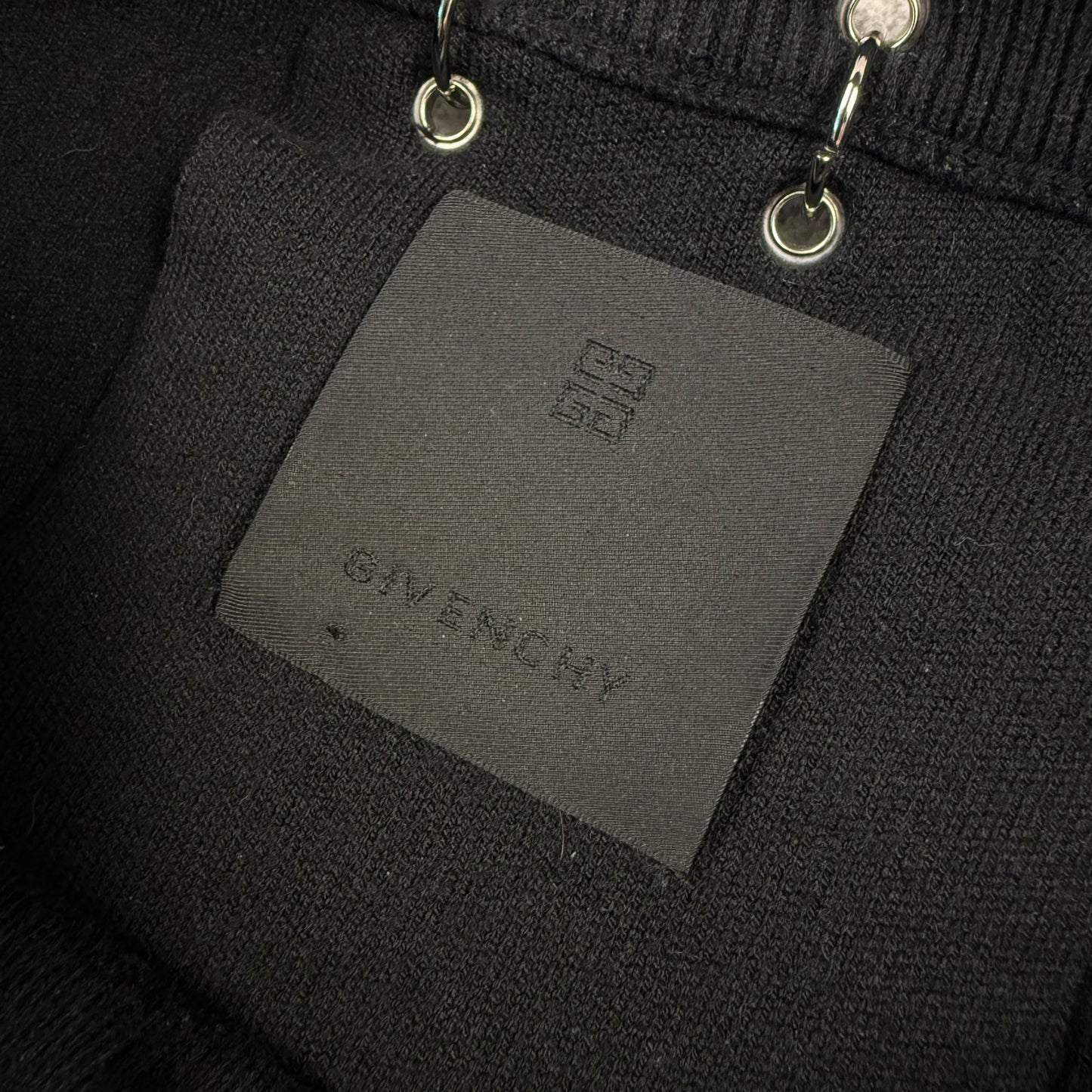 Givenchy Metallic Hoop Detail Wool Pullover Sweater 'Black Metallic'