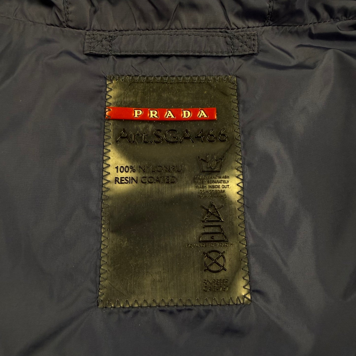 Prada Sport SGA466 Nylon Hooded Jacket Navy Blue