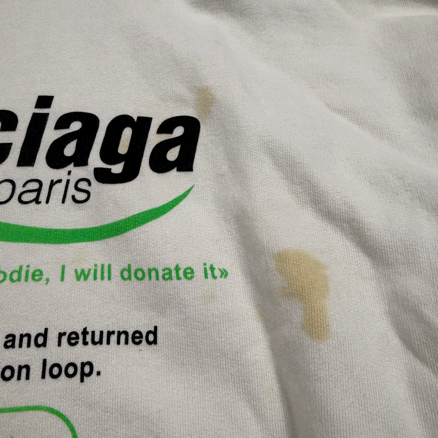 Balenciaga ‘Recycling’ White Pullover Hoodie