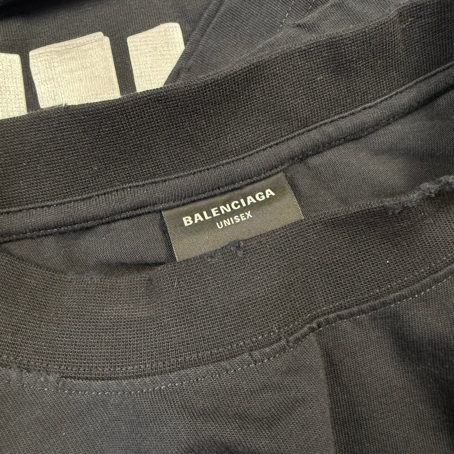 Balenciaga Tape Distressed Black T-Shirt