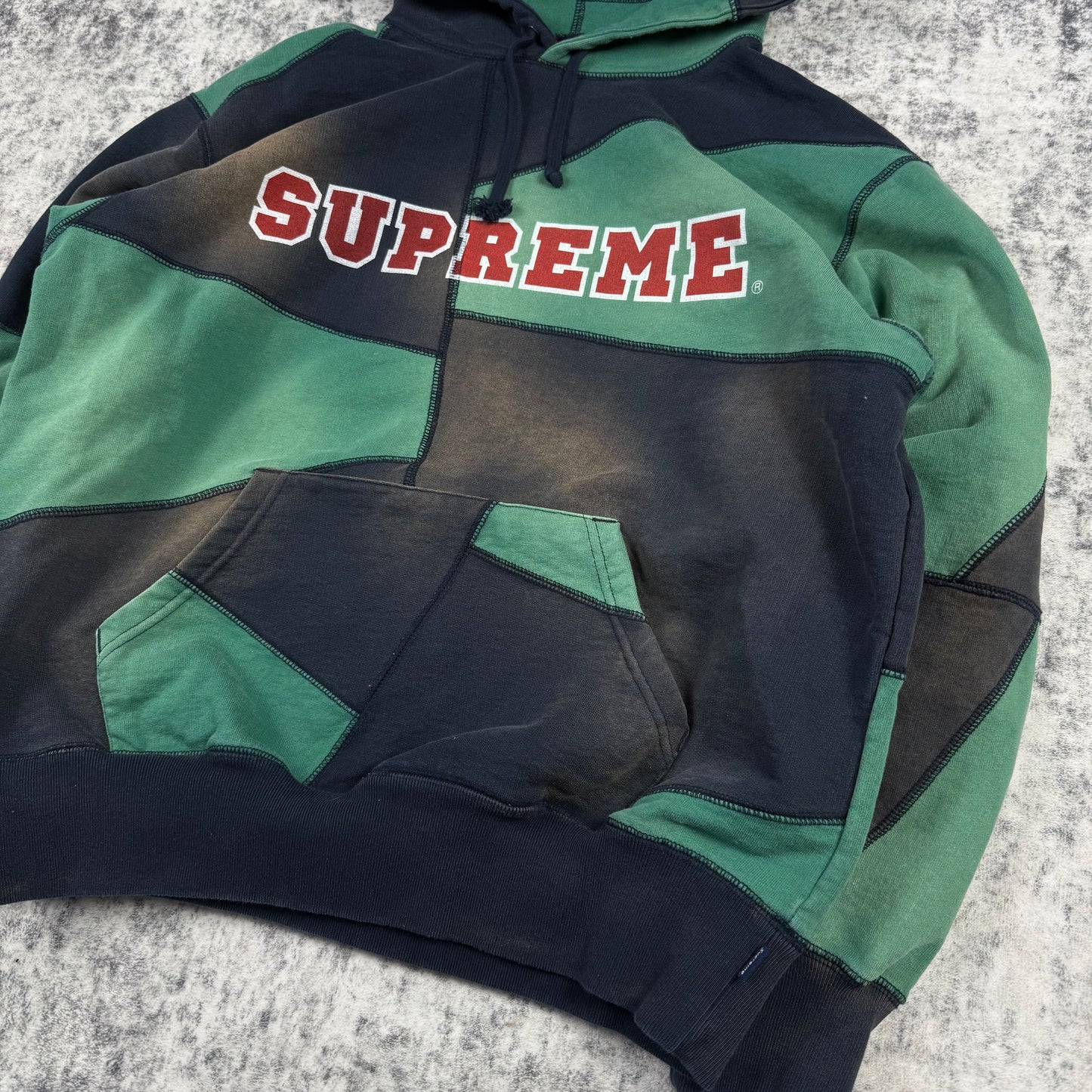 Supreme FW20 Patchwork ‘Green/Navy’ Hoodie