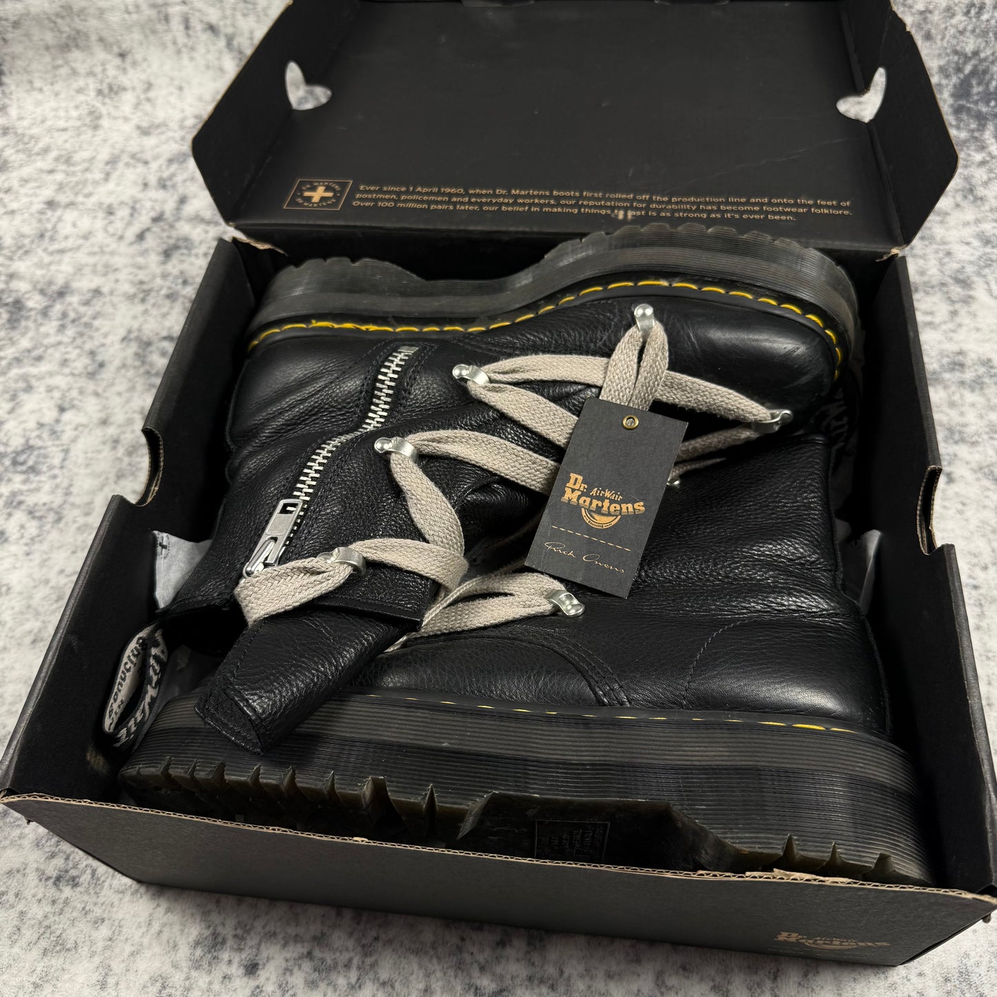 Rick Owens x Dr. Martens 1460 Quad Sole Pentagram Jumbo Lace Boots