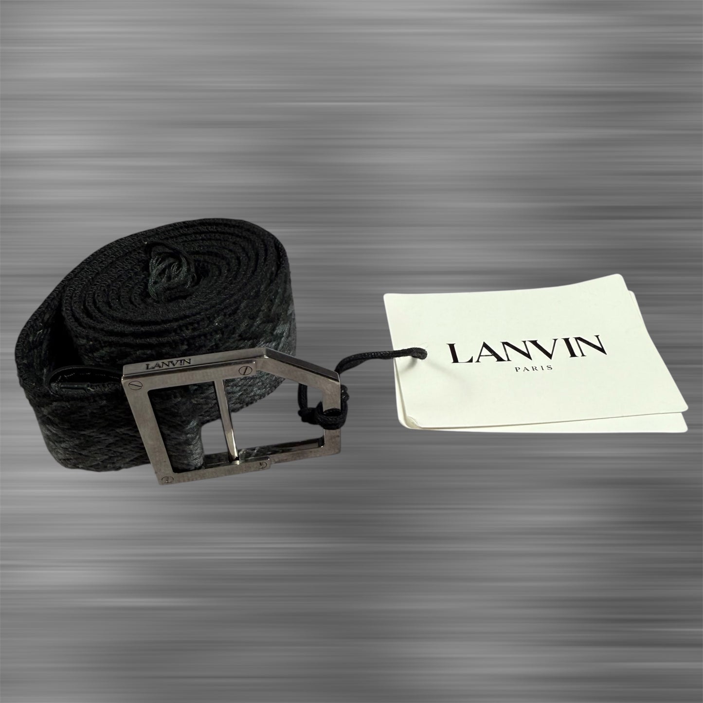 Lanvin Melange Curb ‘Dark Gray’ Belt