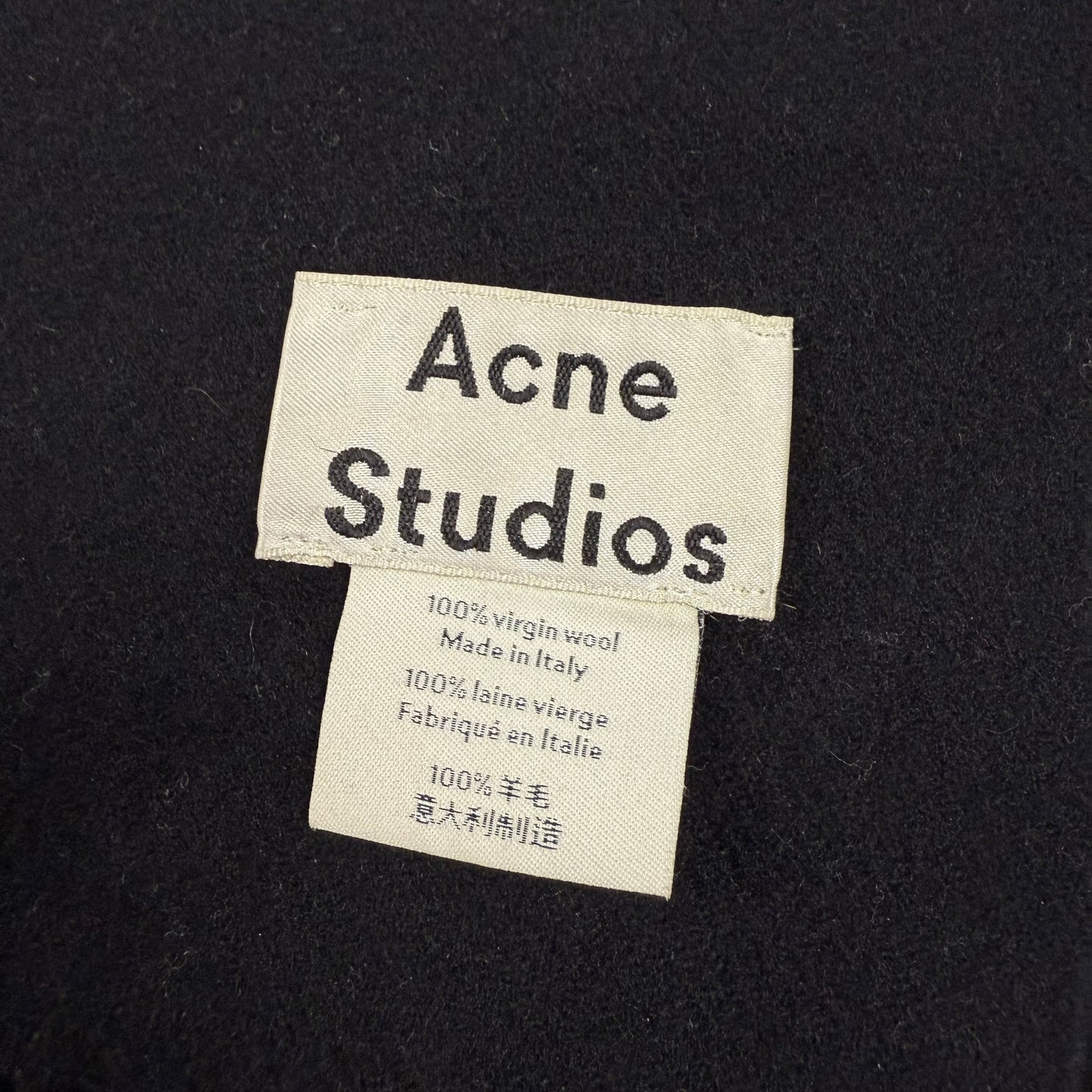 Acne Studios Virgin Wool Fringe Scarf Black