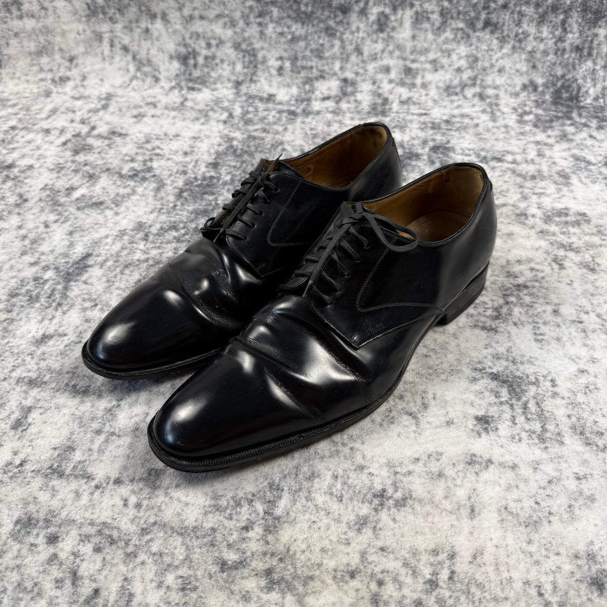 Dior Homme Black Leather Derby Shoes