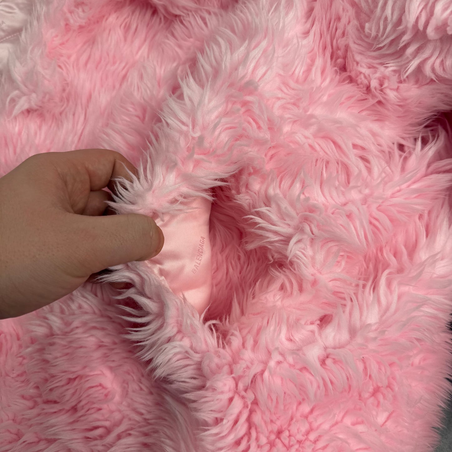 Balenciaga F/W20 Faux Fur Oversized ʼPink’ Coat