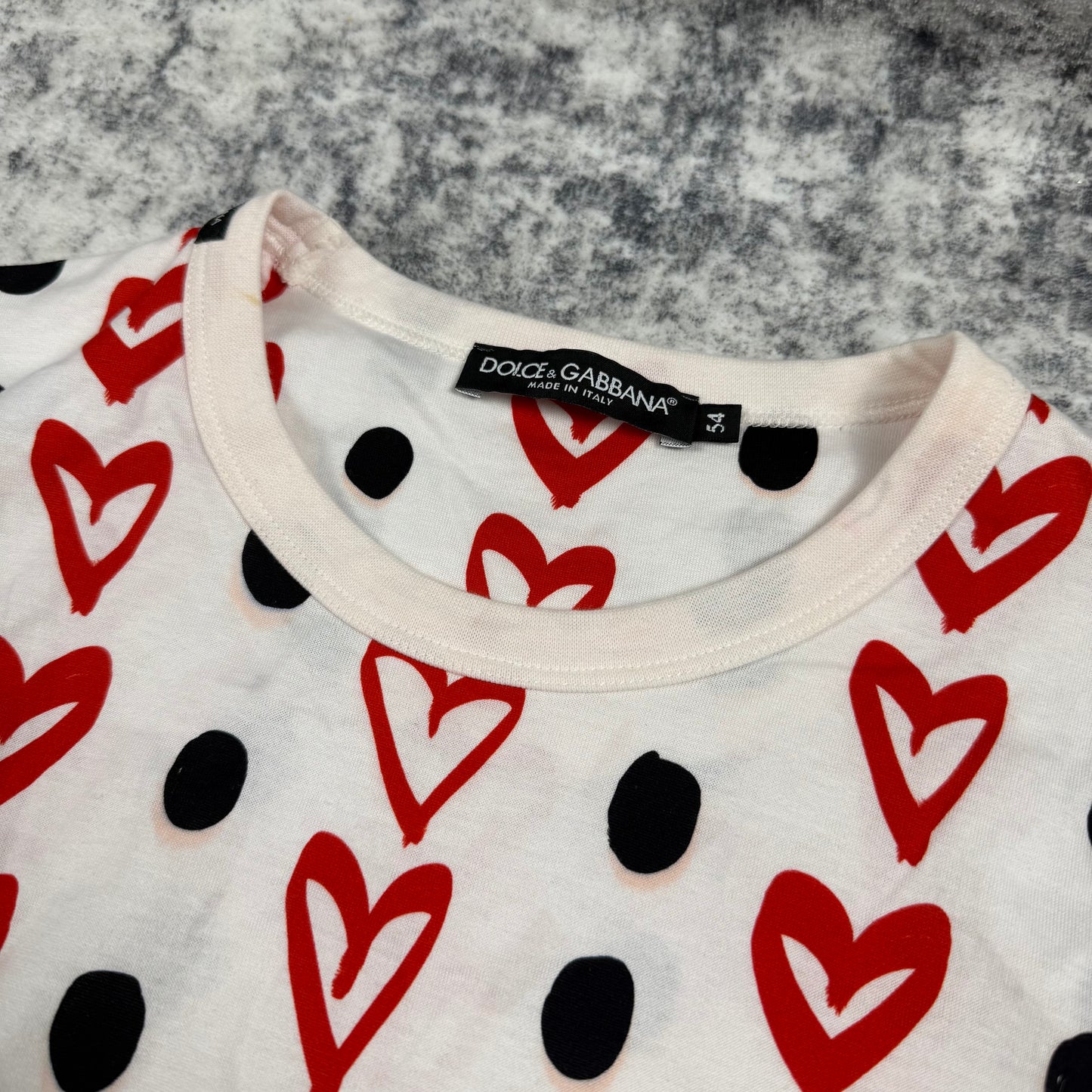 Dolce & Gabbana Heart & Polka Dot All-Over Print T-Shirt