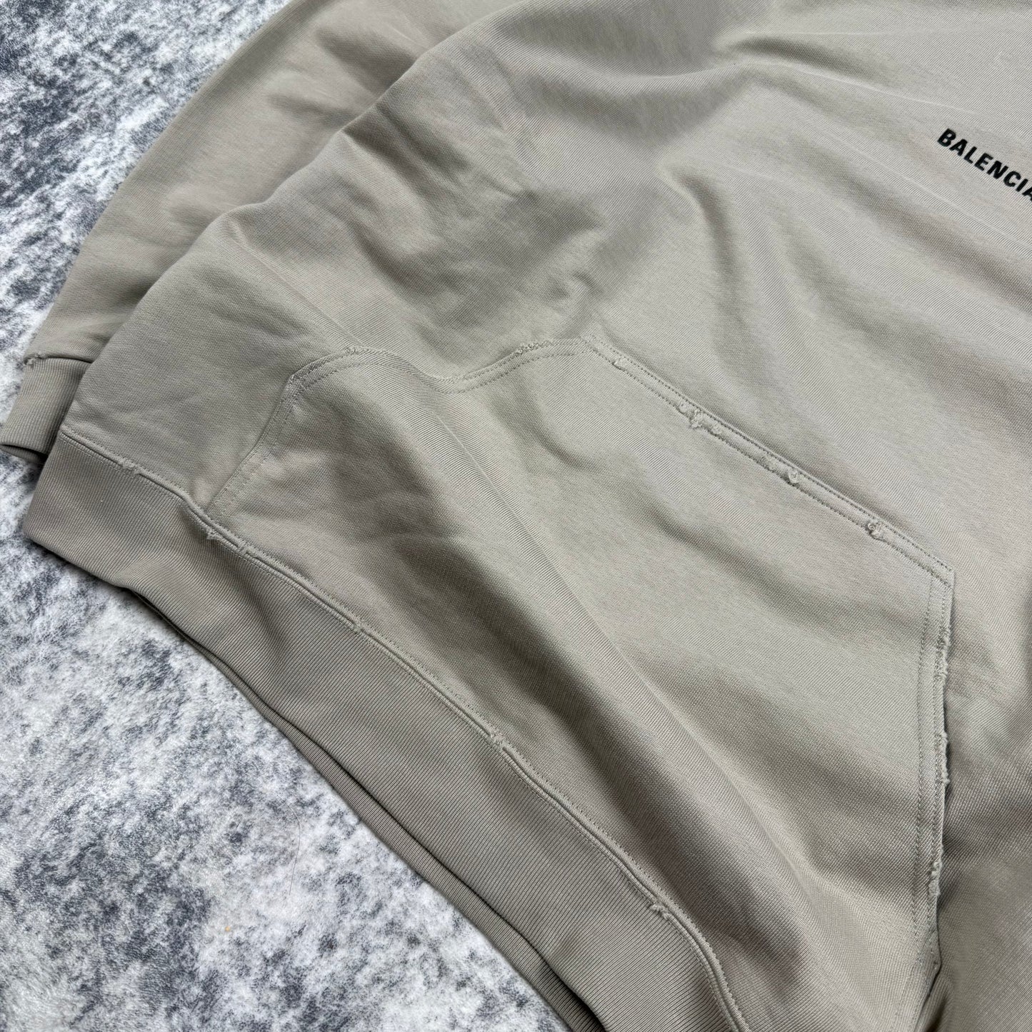 Balenciaga Distressed Embroidered Big Logo Hoodie