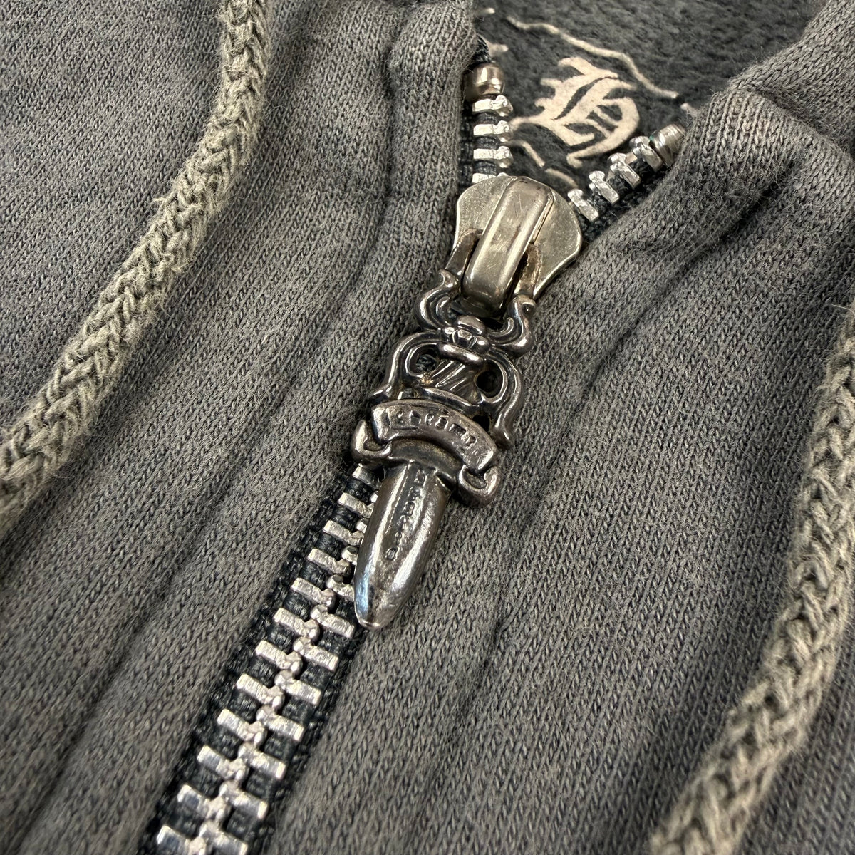 Chrome Hearts Vintage Horseshoe Cross ‘Gray’ Zip Up Hoodie