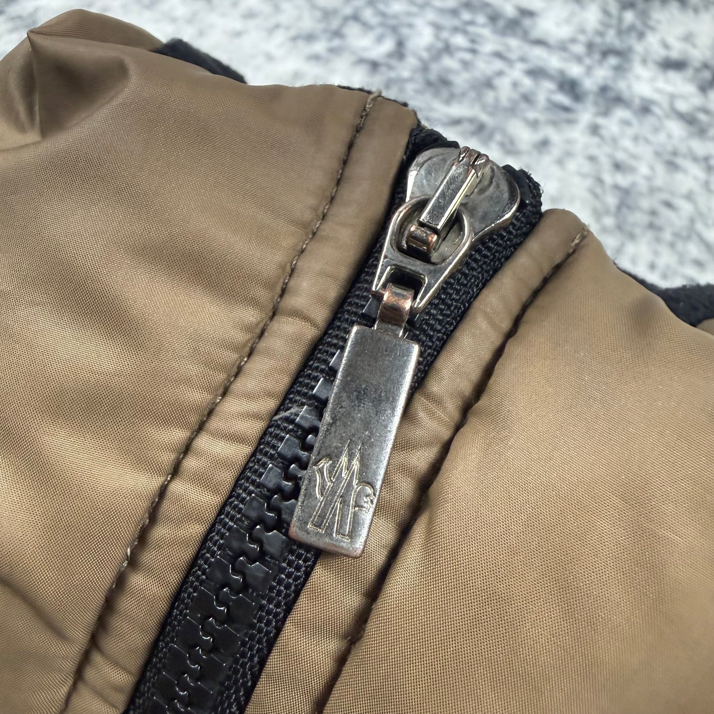 Moncler Vintage Brown Down Puffer Jacket With Sleeve Pocket