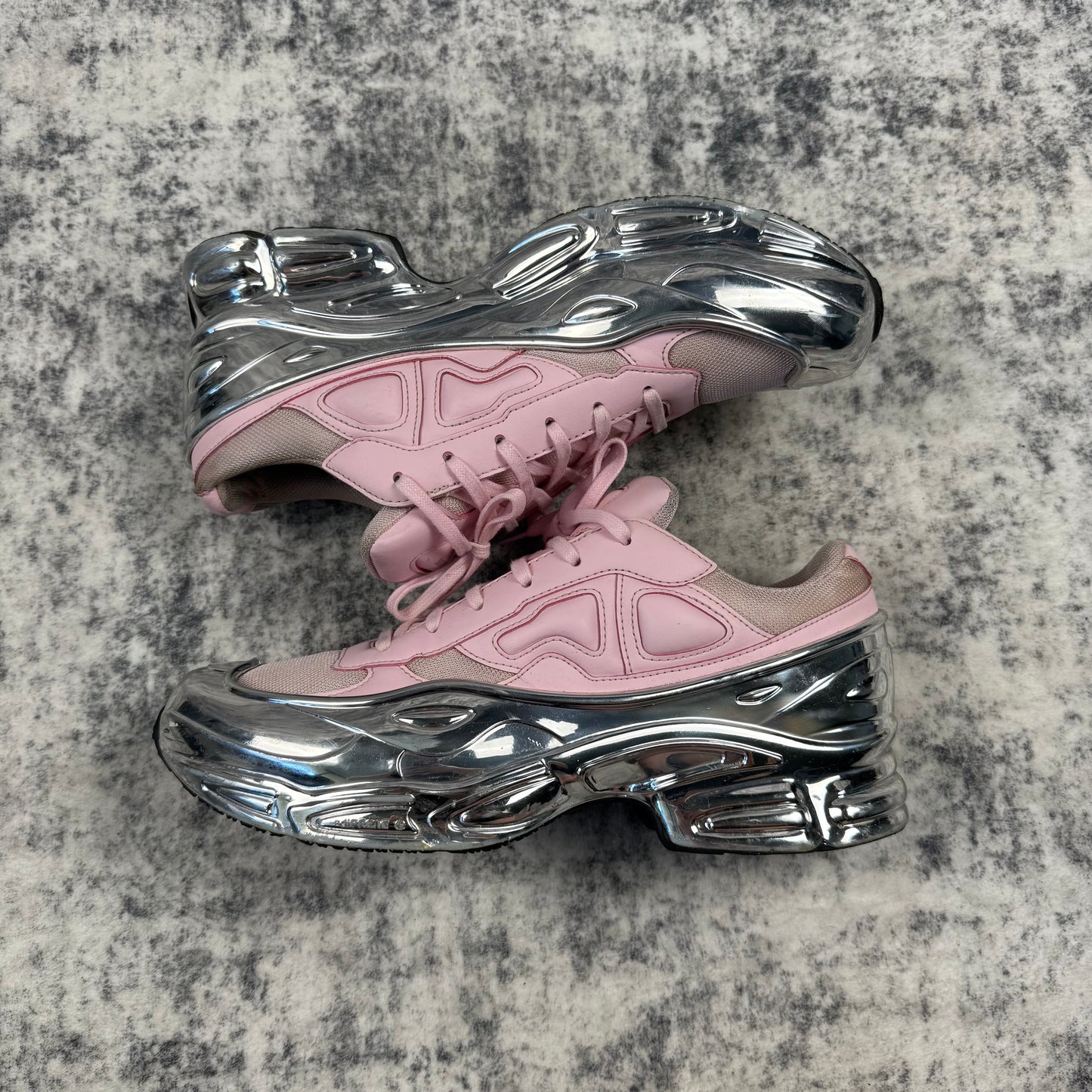 Raf Simons Ozweego Mirrored Silver ‘Pink’ Shoes