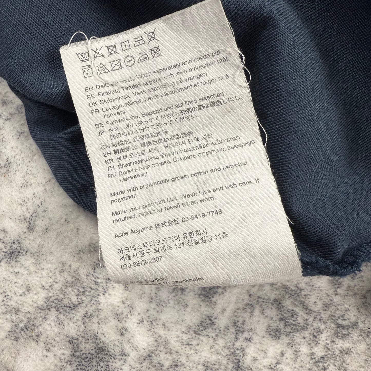 Acne Studios Stockholm 1996 Faded ‘Navy’ T-Shirt