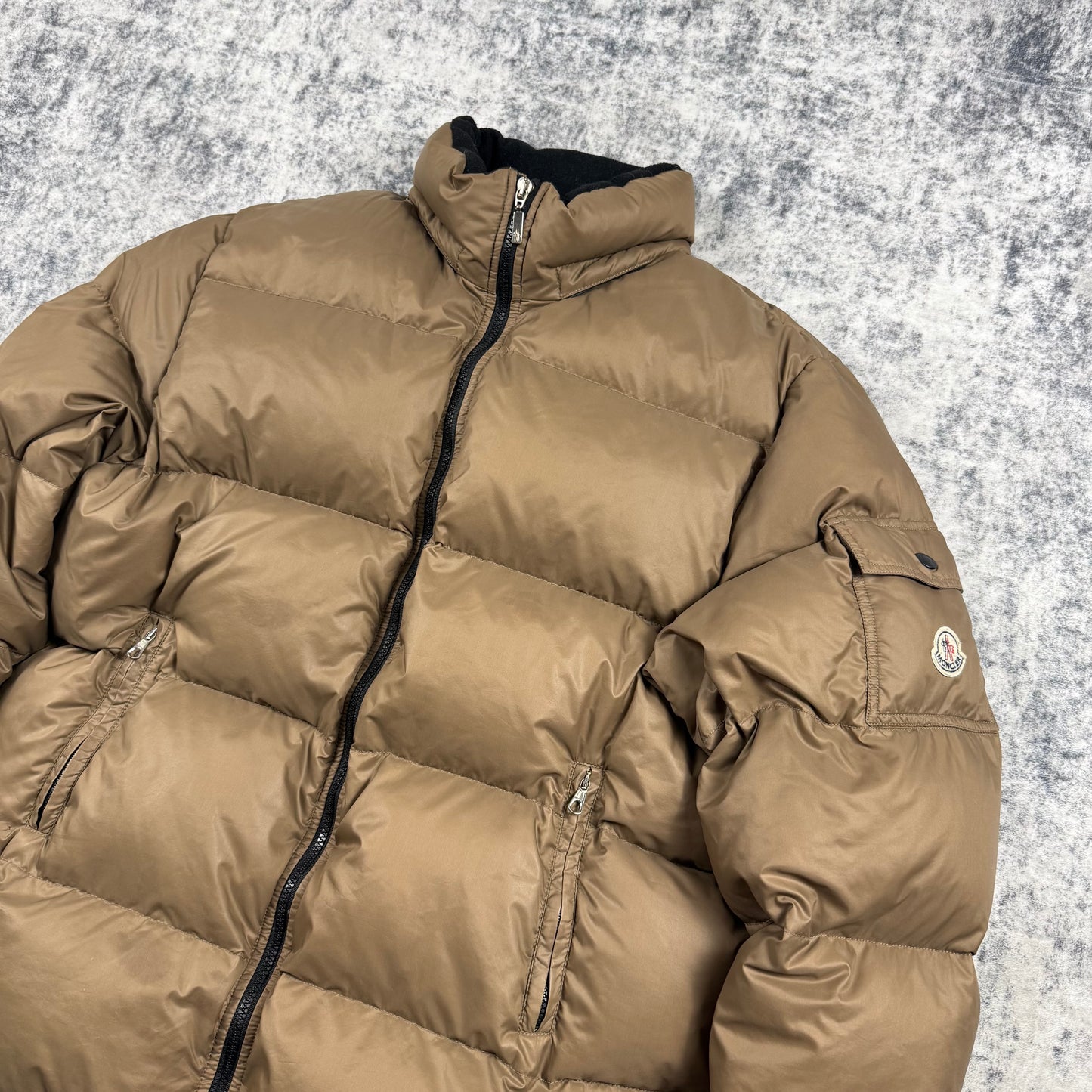 Moncler Vintage Brown Down Puffer Jacket With Sleeve Pocket