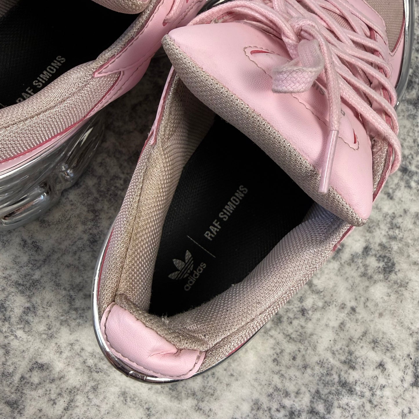 Raf Simons Ozweego Mirrored Silver ‘Pink’ Shoes