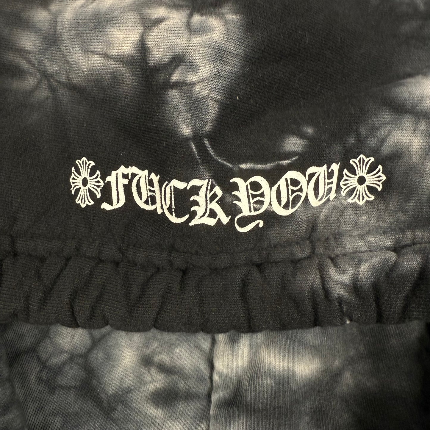 Chrome Hearts Tie-Dye ‘Black&White’ Horseshoe Hoodie