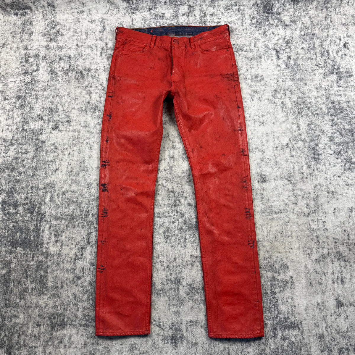 Maison Margiela x H&M FW/12 Red Painted Denim Jeans