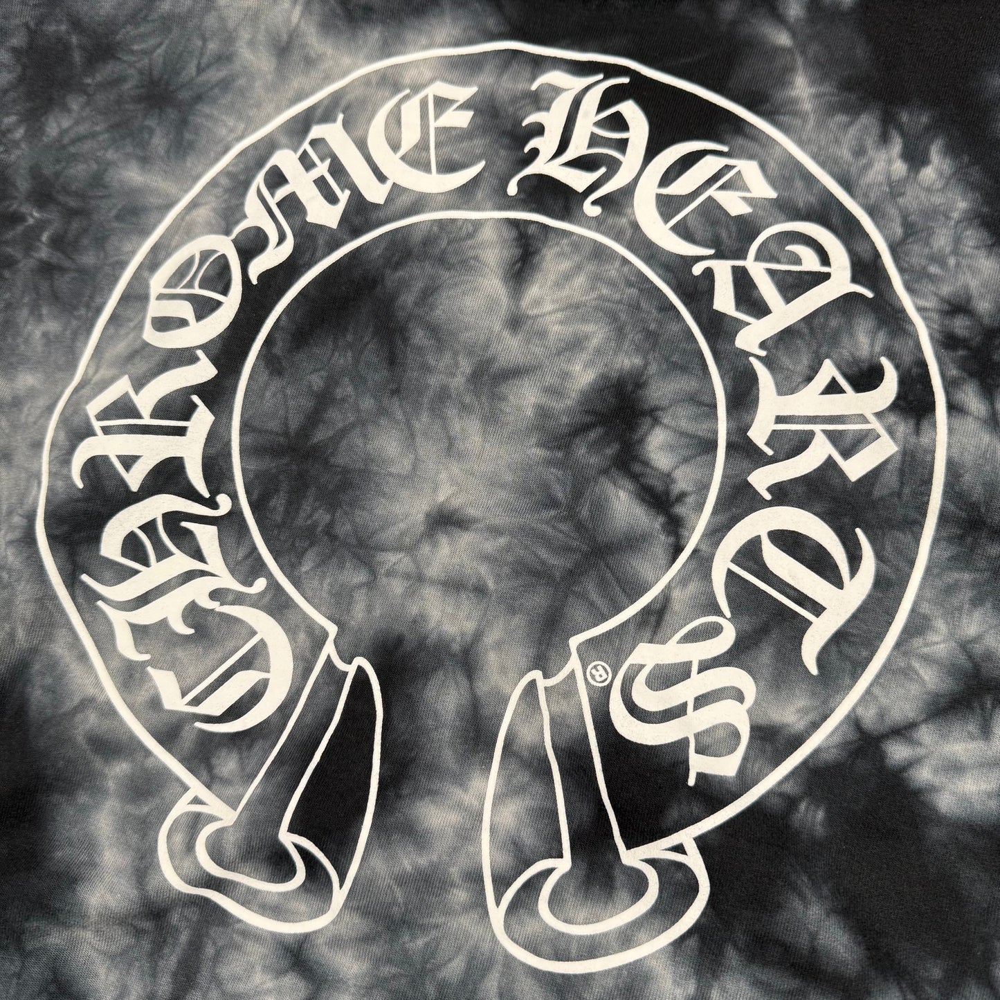 Chrome Hearts Tie-Dye ‘Black&White’ Horseshoe Hoodie