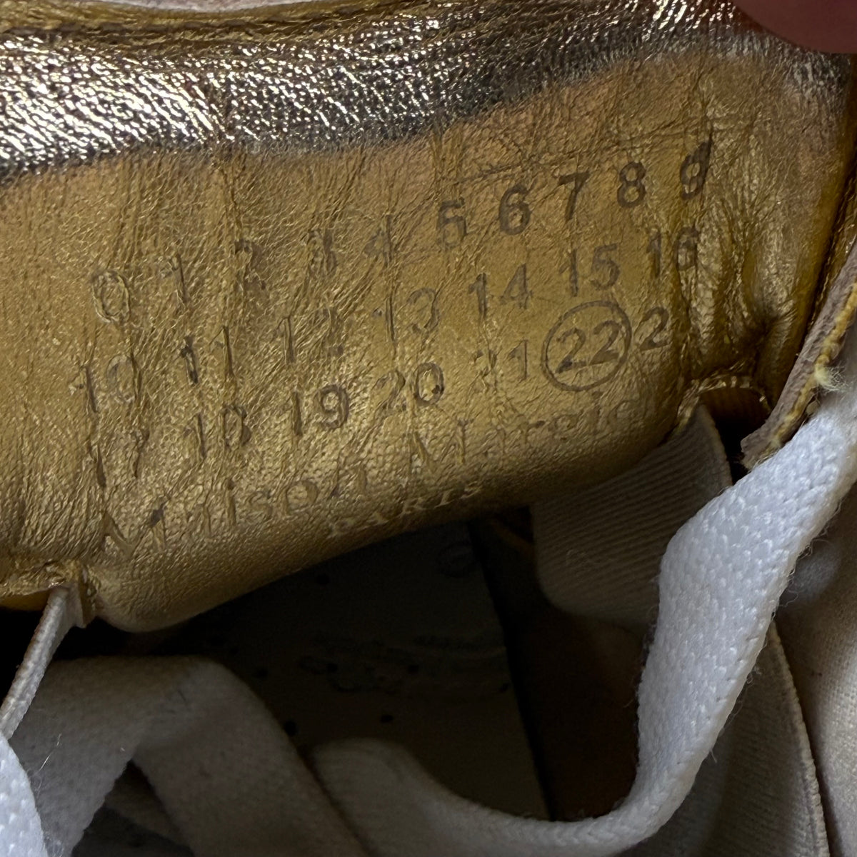 Maison Margiela Gold Glitter Replica Sneakers